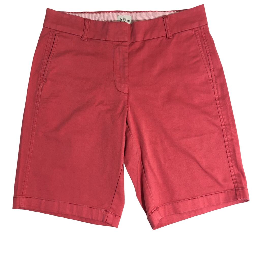 NWT J. Crew Re-Imagined Coral Pink Bermuda Stretch Chino Shorts